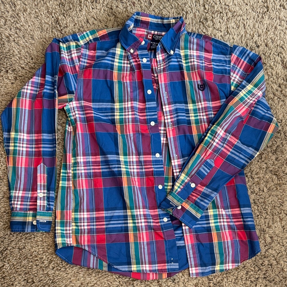 Ralph Lauren Chaps XL (18-20) Multicolor Plaid Button Down Shirt ❤️💙💚